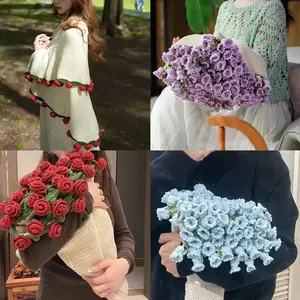 Rose Bouquet Blanket Crochet Sunflower Blanket Bouquet Handmade Blanket of Roses Sofa Blanket manta de rosas Manta De Ramo