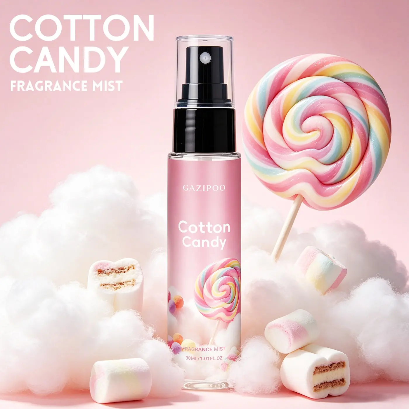 Cotton Candy Scented Spray 30ML, Perfume Mist, Soft Sweet Fragrance, Portable Perfume, Ideal for Dates, Office, Travel, Gifts, Birthday, Valentine's Day