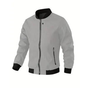 Men's Waterproof & Windproof Jacket, Casual Comfy Breathable Trendy Zipper Front Clothing For Outdoor