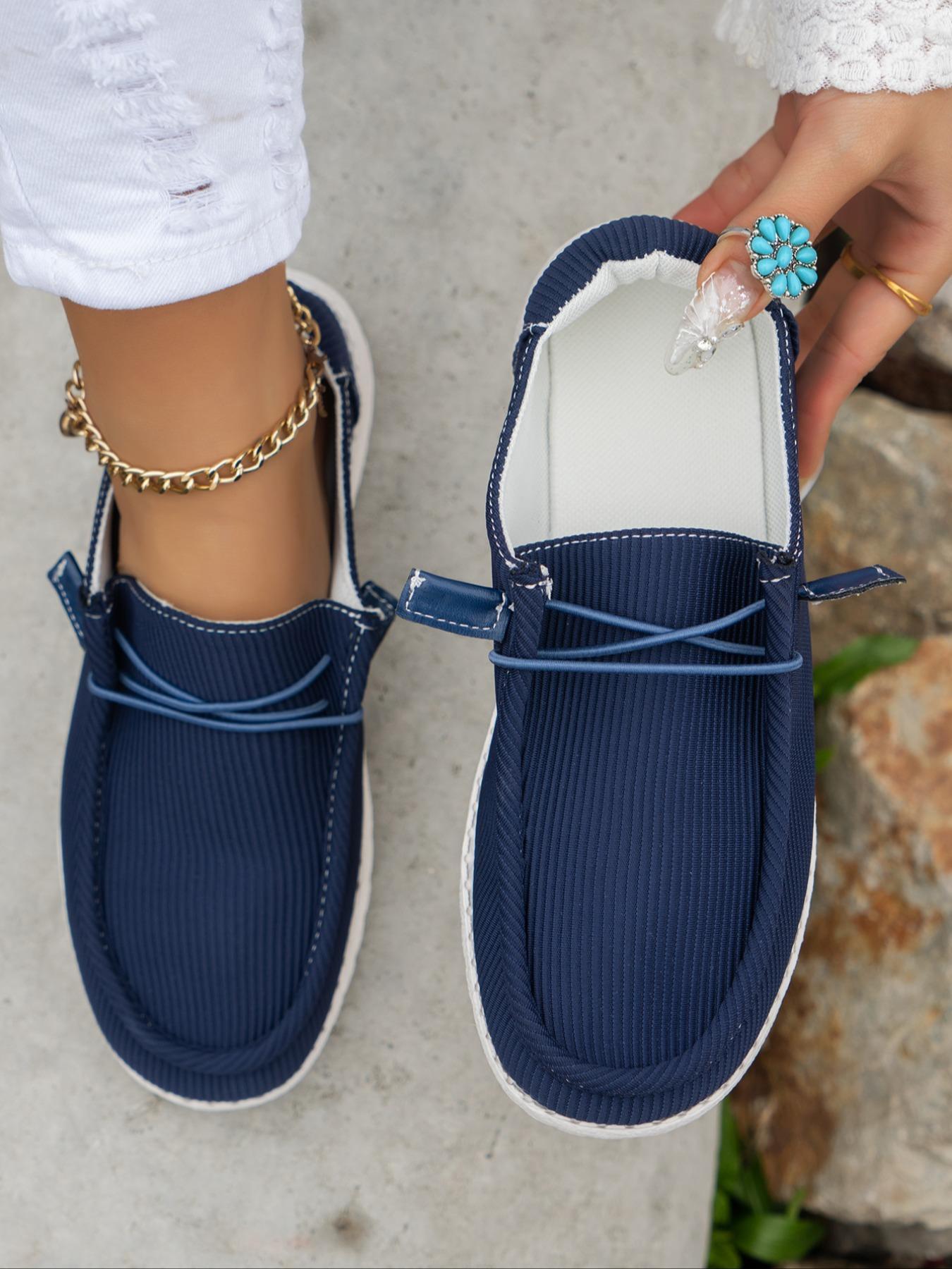 Women's 1 Pair Minimalist Fabric Slip Ons Casual Plain Round Toe Slip-on Shoes, Casual Comfortable Versatile Soft Sole Shoes For Daily Wear
