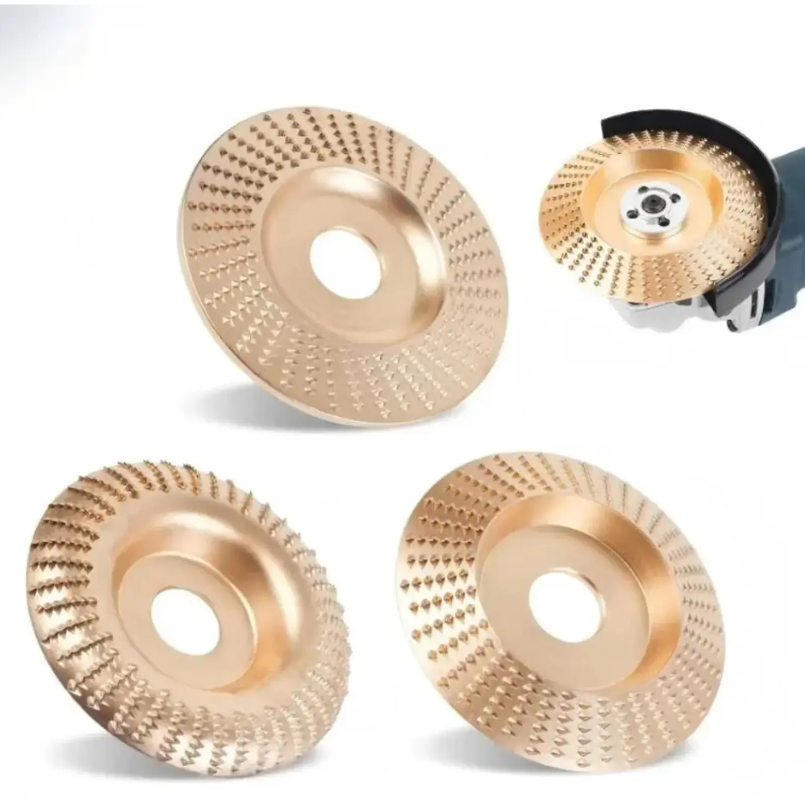 4 In Round Shape Grinding Wheels, 3-Piece Power Tool Accessories for Wood Carving, Polishing Tools