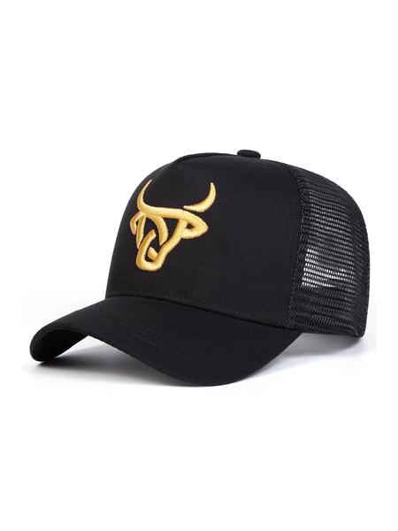 Unisex Baseball Cap with Cow Print, Adjustable Breathable Mesh Trucker Hat, Casual Fitted Design for Golf & Outdoor Sports, Fitted Snapback Hats