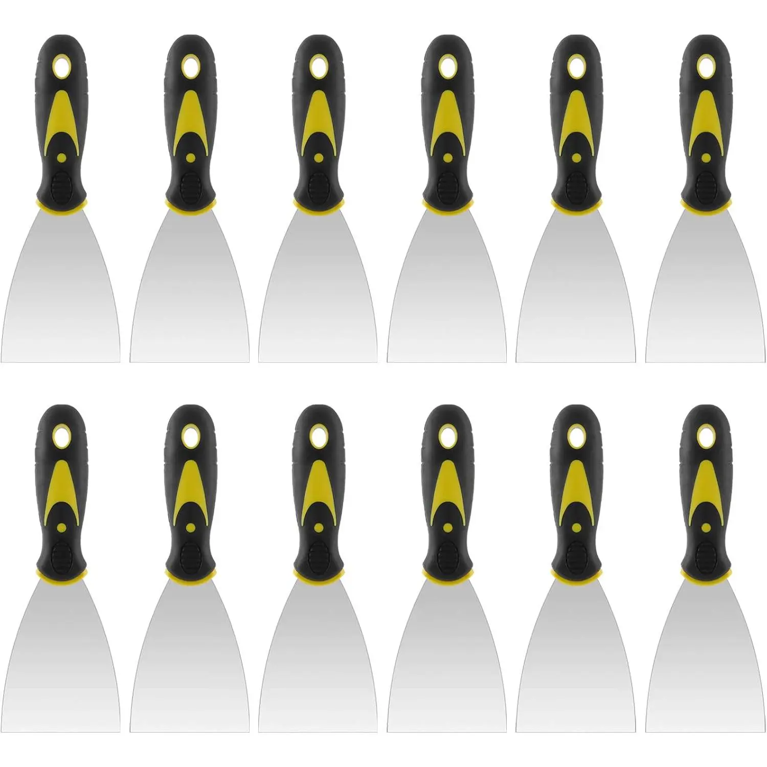12 PCS 3 Inches Putty Knife Heavy Duty Putty Knife Scraper Spackle Knife for Drywall Finishing Plaster Scraping Patching Painting Decals and Wallpaper