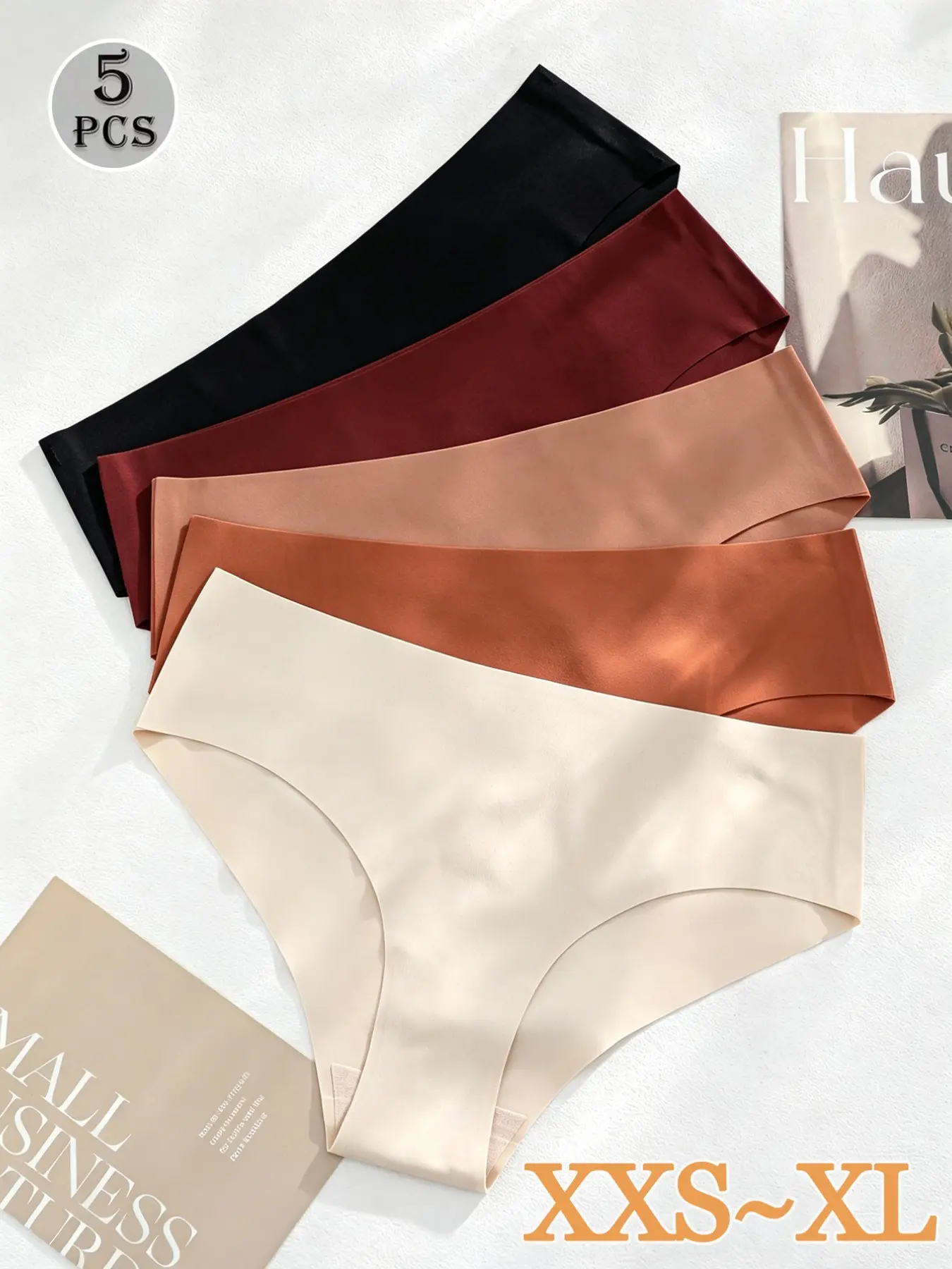 6Pcs Triangle Panties Women Thin Soft Simple Comfortable Seamless Briefs Hihg Elastic Breathable Comfortable Briefs Invisible Fashionable For Daily Wear