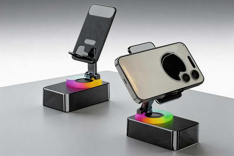 Wireless Bluetooth Audio Speaker with LED Light Phone Bracket Holiday Presents Universal Mobile Stand Mount