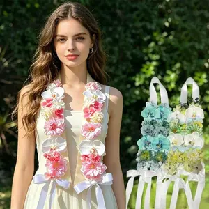 2026 Hot Selling Artificial Flower Sash Summer Vibes, Elegant Floral Belt Sash for Bride Wedding, Party & Graduation Photo Shoot Decor Props