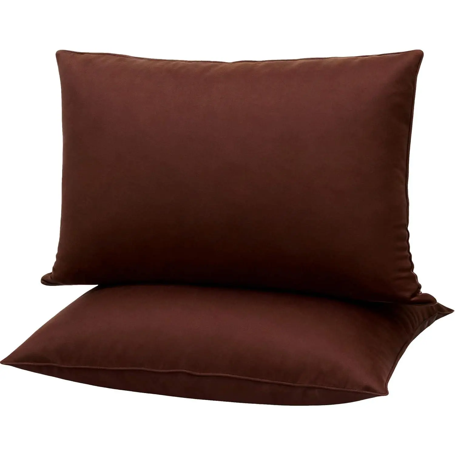 Flat Ultra Thin Bed Pillows Standard/ Size Pillow Set of 2 Extra Soft Down Alternative for   Sleeper Coffee Brown