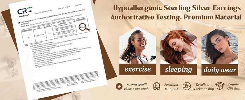 CASSECA  Surgical Steel Earrings for Sensitive Ears 20G Flat Back Earrings for Women Men Small Stainless Steel Earrings Studs Cartilage Earring Opal Ball CZ Flatback Earrings