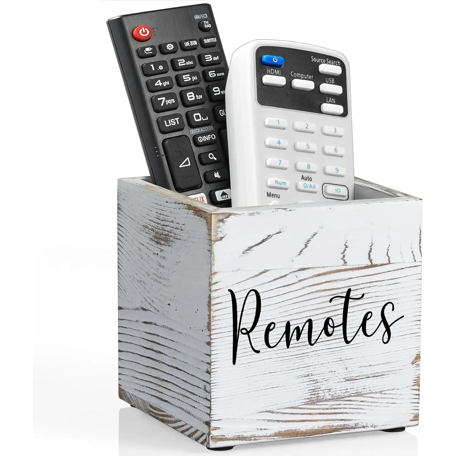 Remote Control Holder,  TV Remote Holder, Remote Storage , Remote Control Organizer (Retro White, 1 Slot)