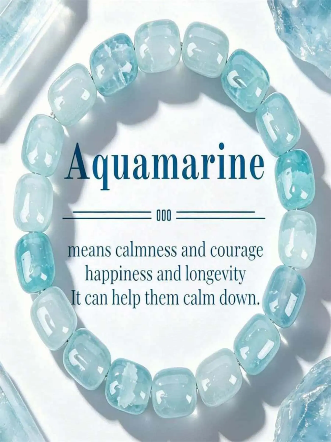 Natural Sea Blue Sapphire Crystal Bracelet, True Ocean Blue Gemstone Beaded Bracelet for Calmness and Courage, 1pc Handmade Jewelry