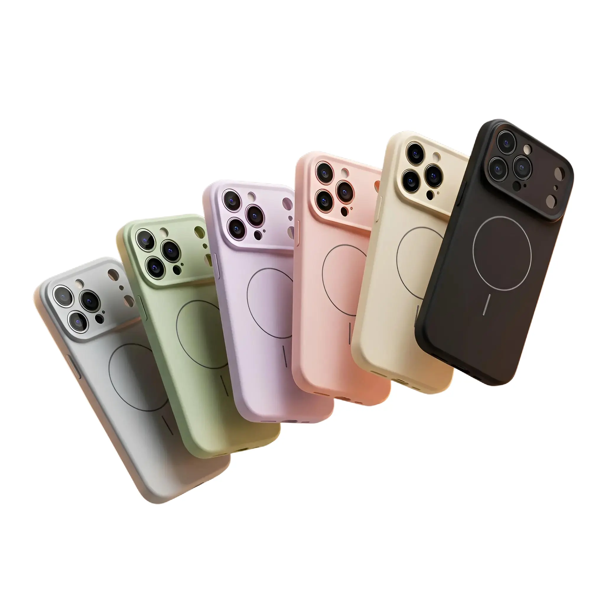 Premium Liquid Silicone Magnetic Back Casing for iPhone 17/16/15 Pro Max Air, MagSafe Compatible Phone Cover with Soft-Touch Anti-Slip TPU Bumper, High-Fiber Velour Lining, Shockproof Protection