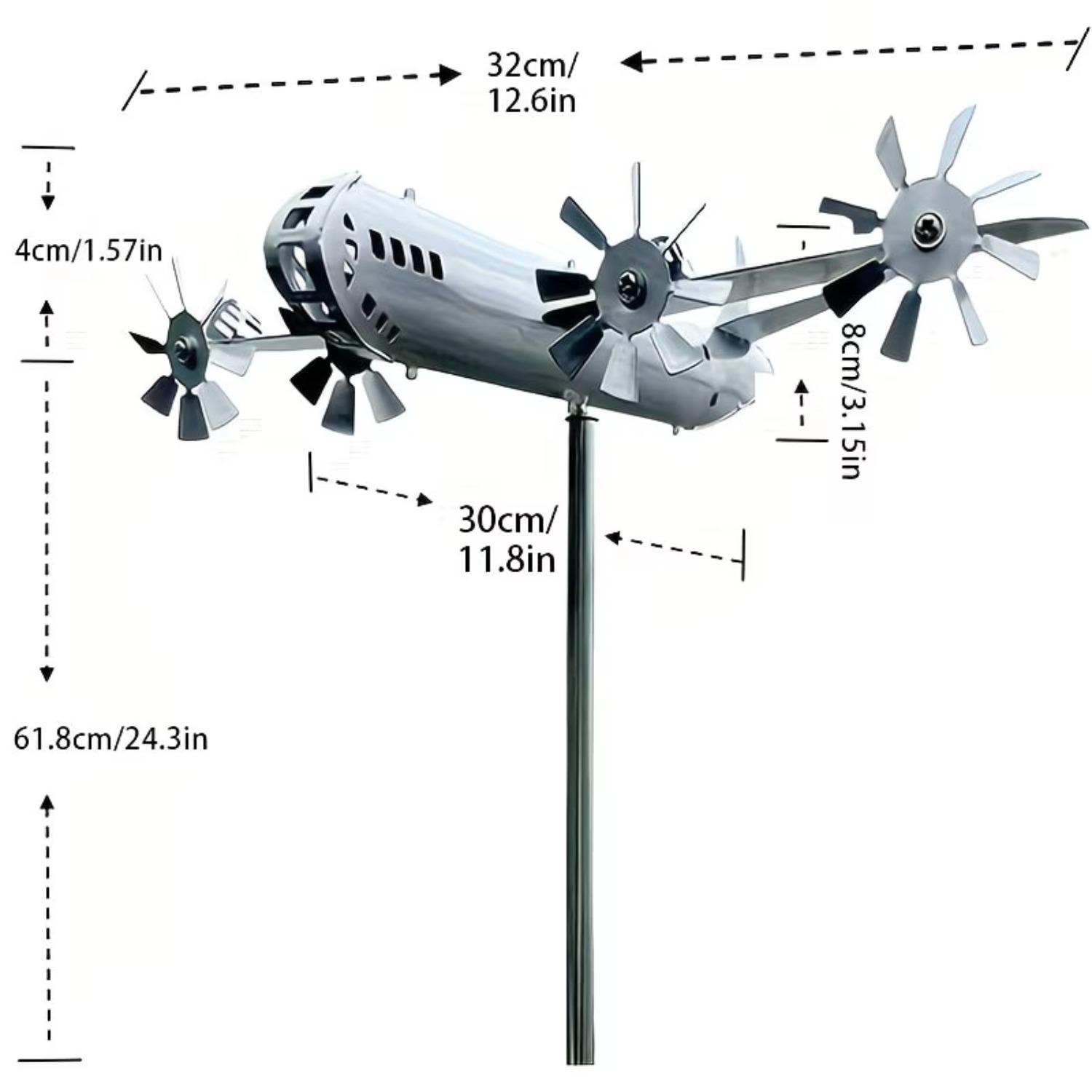 Upgraded Wind Spinner, Unique Aircraft Windmill, Fortress Airplane Wind Catchers, Airplane Garden Art for Yard Balcony Lawn Patio Decorations (1PC)