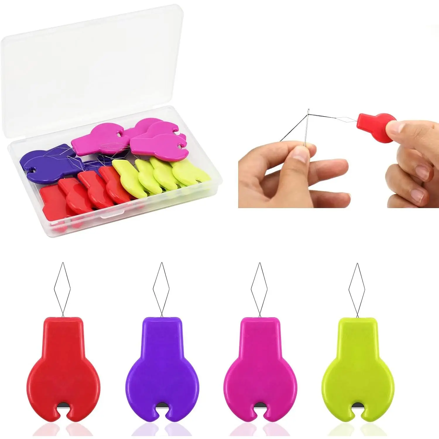 Threader for Hand Sewing & Sewing Machine - 10 Simple  Threaders for Embroidery Floss + 2 Seam Rippers + 2 Drawstring Threaders + 5