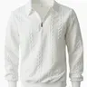Men's Spring Outfits Knitted Polo Neck Long Sleeve Fitted Knitwear Sweatshirt for Daily Wear, Casual Basic Knitwear, Old Money Zipper Half Button Design, Casual Versatile Sweater Pullover, Essential for Man's Wardrobe