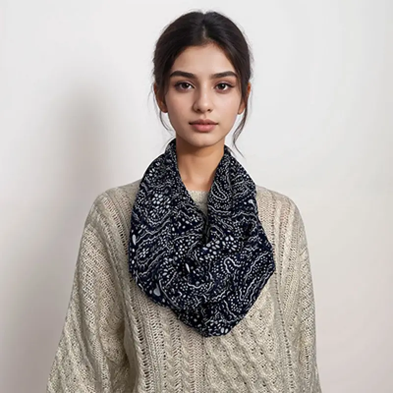 100% Cotton Infinity Scarf - 68inL x 26inW, Soft Breathable Mild Weather Neck Warmer for Everyday Use, No Excess Bulk, Stylish Print (Sports & Outdoor Accessory), Unisex, Loop, 68''L X 26''W, 26 Inches