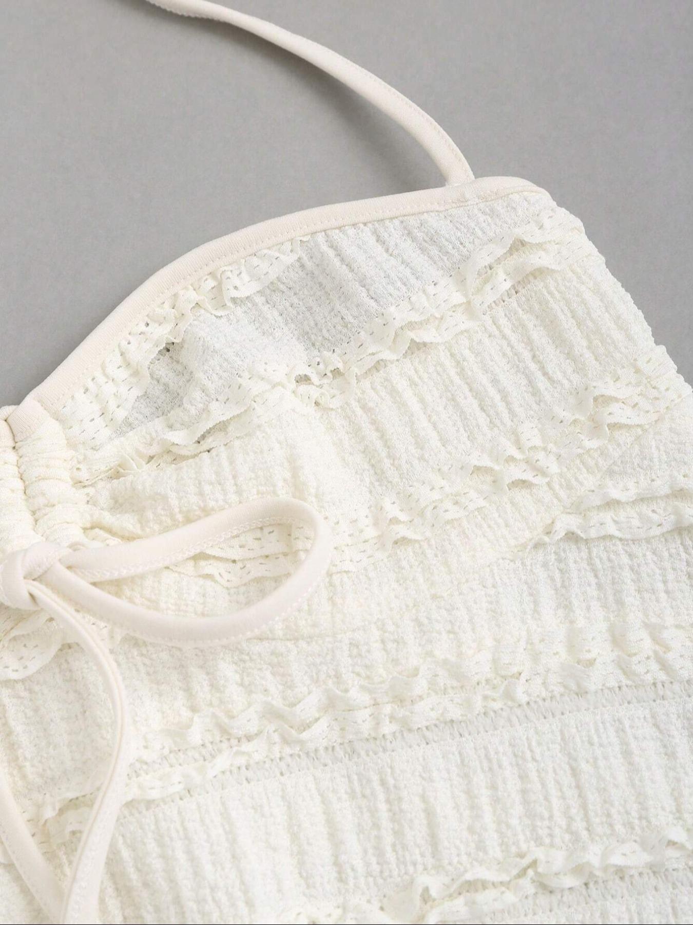 Women's Plain Drawstring Cami Top, Boho Sleeveless Casual Top for Summer, Ladies Clothes for Beach Holiday, Womenswear