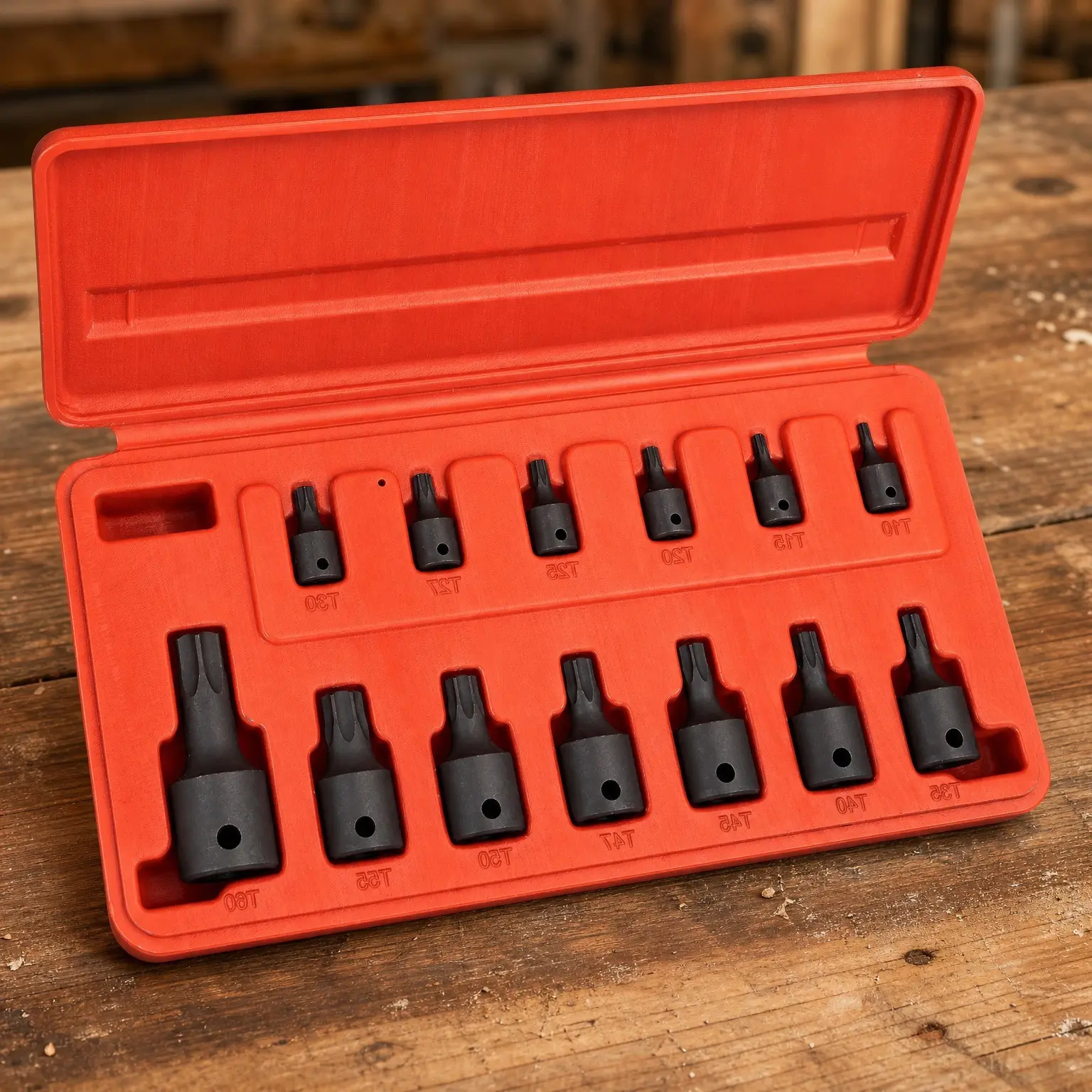10281B Impact Torx Bit Socket Set, 1/4", 3/8" and 1/2" Drive, 6 Point Star Sockets, Heavy Duty Impact Grade Cr-Mo, T10 to T60 High Impact, Professional Grade Auto & Motorcycle Mechanic Socket