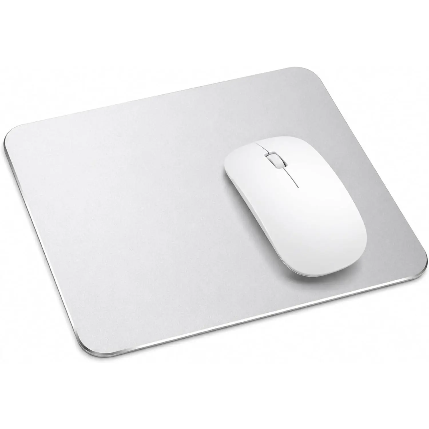 Aluminum Round Mouse Pad Ultra-Thin Smooth Gliding Surface  8.7-Inch Hard Metal Desk Mat for Fast Gaming and Office ,Soft Environments, Waterproof and Easy to Clean