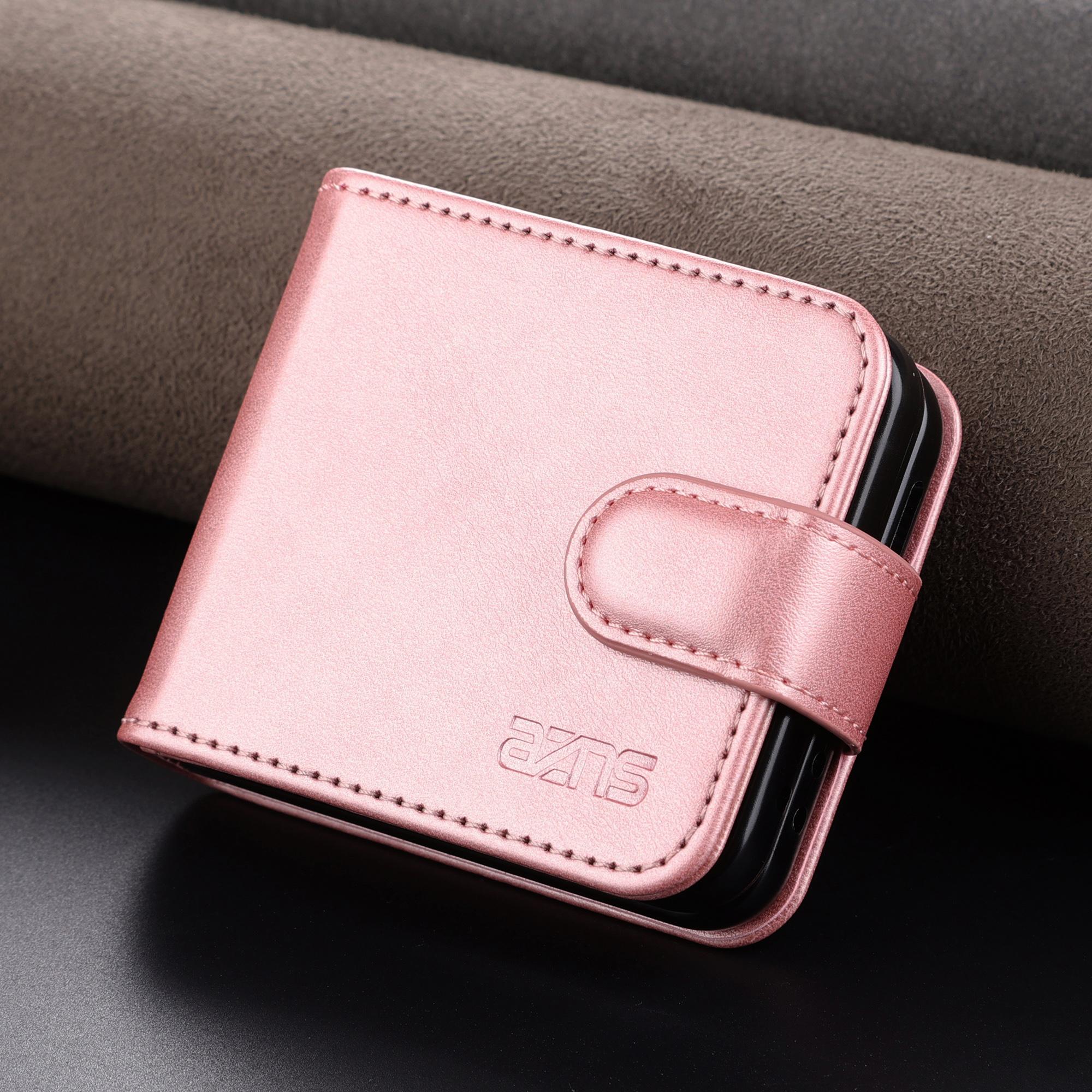 New PU Leather Wallet Case for Samsung Galaxy Z Flip7/flip6/flip5, Shockproof Cover with Card Holder Design, Stylish Phone Accessory