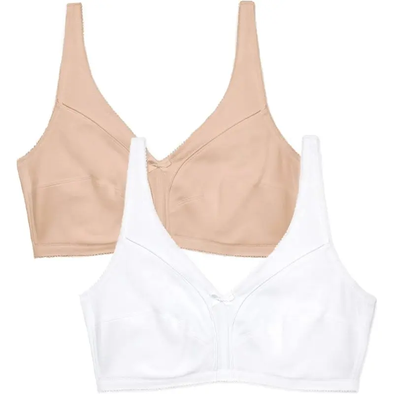 Women's Cotton Soft Cup Bra – Wire-Free with Seamed Design for Extra Support
