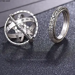 Transformable Astronomical Ball Pendant Necklace for Men & Women, 2-in-1 Couple Ring & Single Necklace, Viral Trendy Jewelry for Students