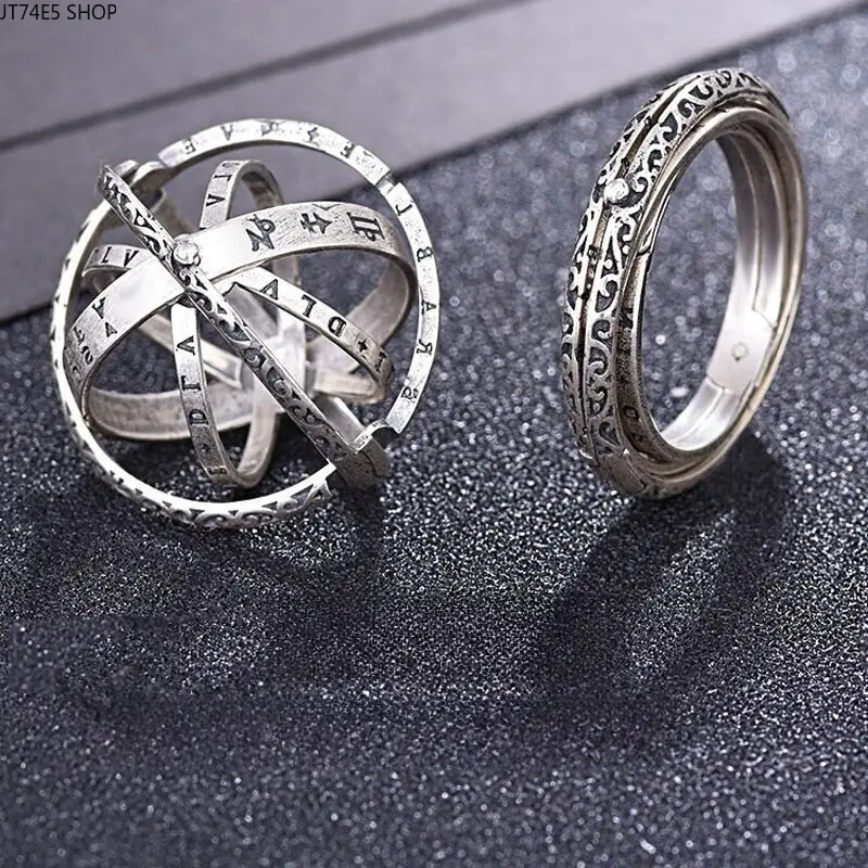 Transformable Astronomical Ball Pendant Necklace for Men & Women, 2-in-1 Couple Ring & Single Necklace, Viral Trendy Jewelry for Students