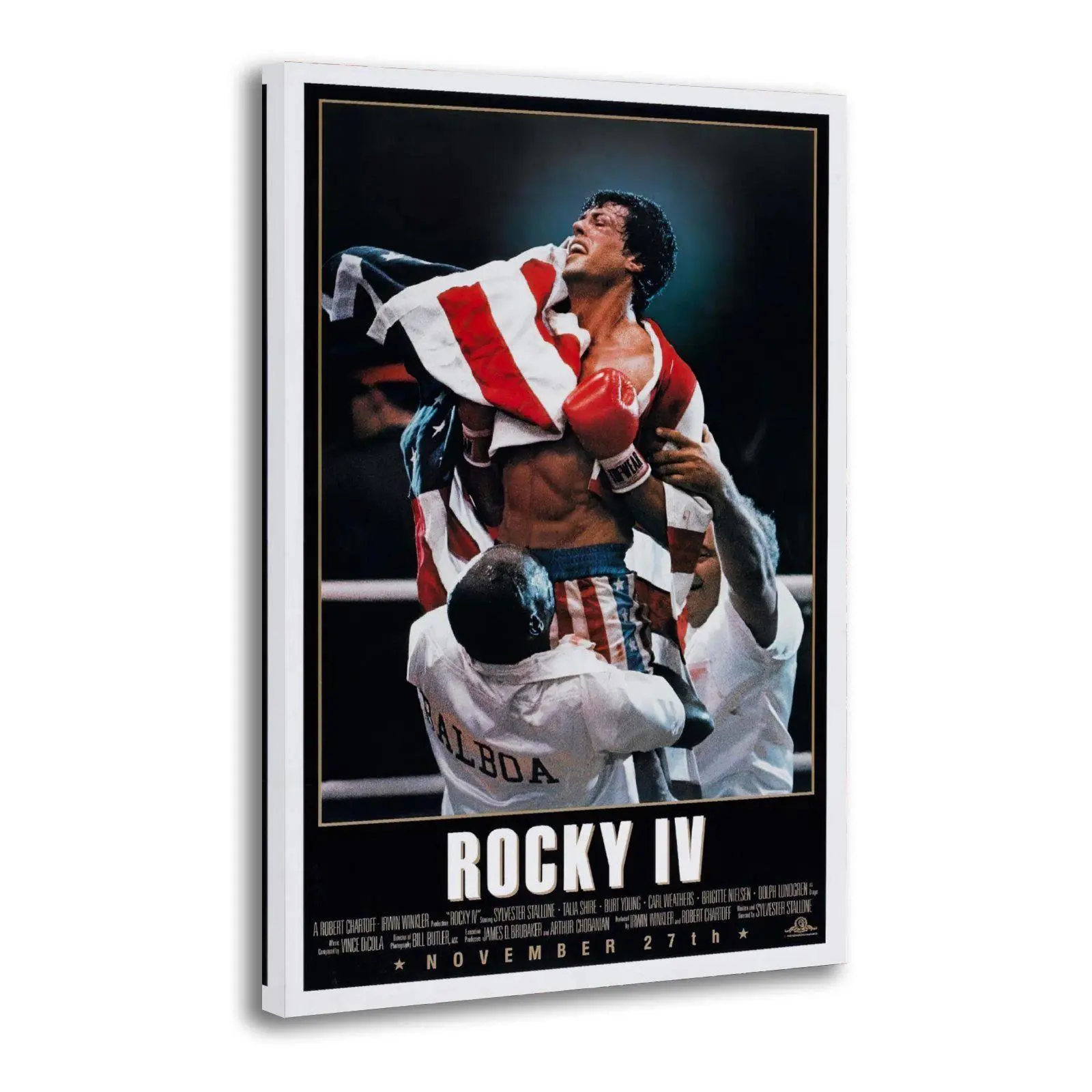 Rocky IV Original Movie Poster Sylvester Stallone Boxing Victory Painting On Canvas Wall Art Poster Picture Print Living Room Walls Decor