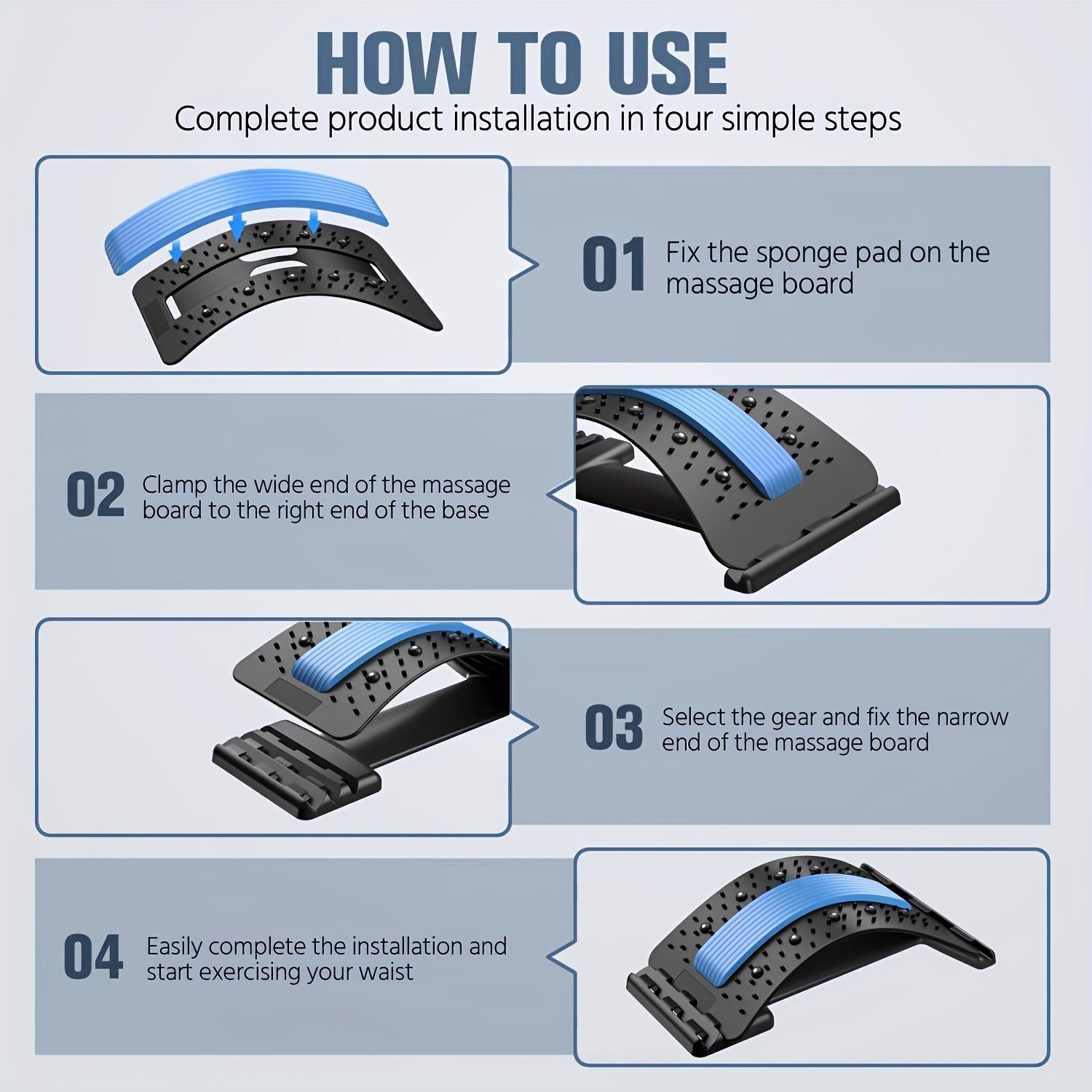 Back Stretcher Board (4-Level Adjustable) – Spinal Decompression for Herniated Disc & Waist/Back Tensionpain relief device