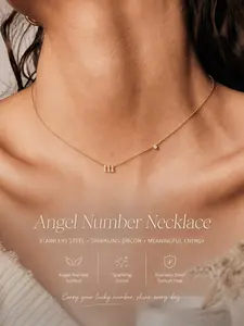 1pc Simple Fashion Lucky Number Necklace, Unisex Couple Daily Wear, Versatile Collar Chain Jewelry, All Seasons Pendant Necklace