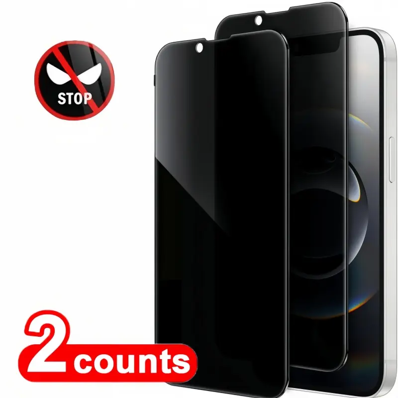 2-PACK Privacy Screen Protector for iPhone 17e/16e,  Full-Coverage Tempered Glass, Edge-to-Edge Protection, Anti-Spy, Case-Friendly, HD Clear, Mobile Phone Accessory