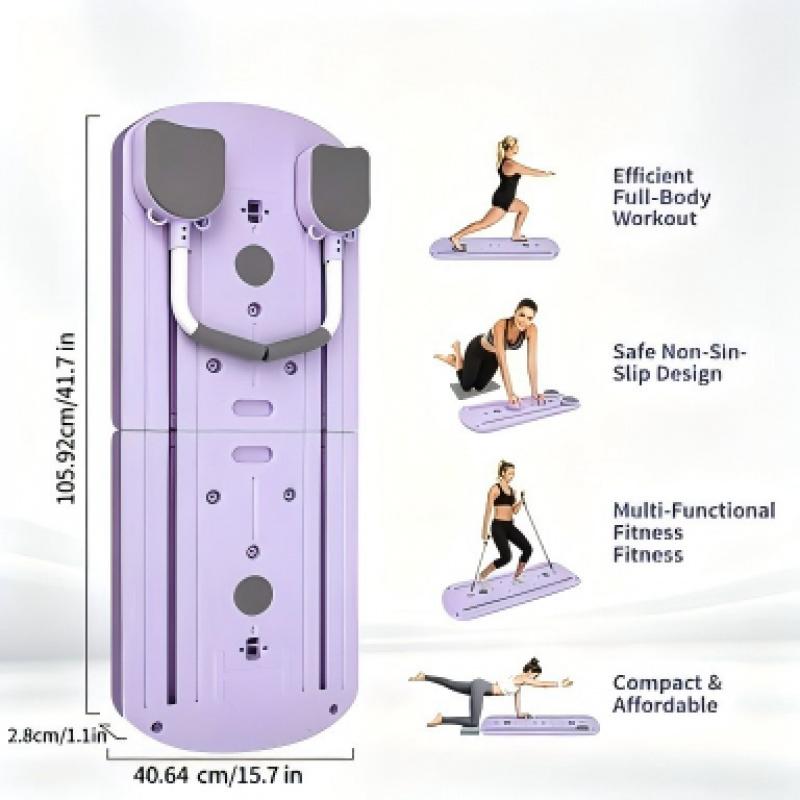 2025 Model 10-in-1 Portable Collapsible Training Board with Resistance Bands, Extended Silent Slide Track for Home Workouts