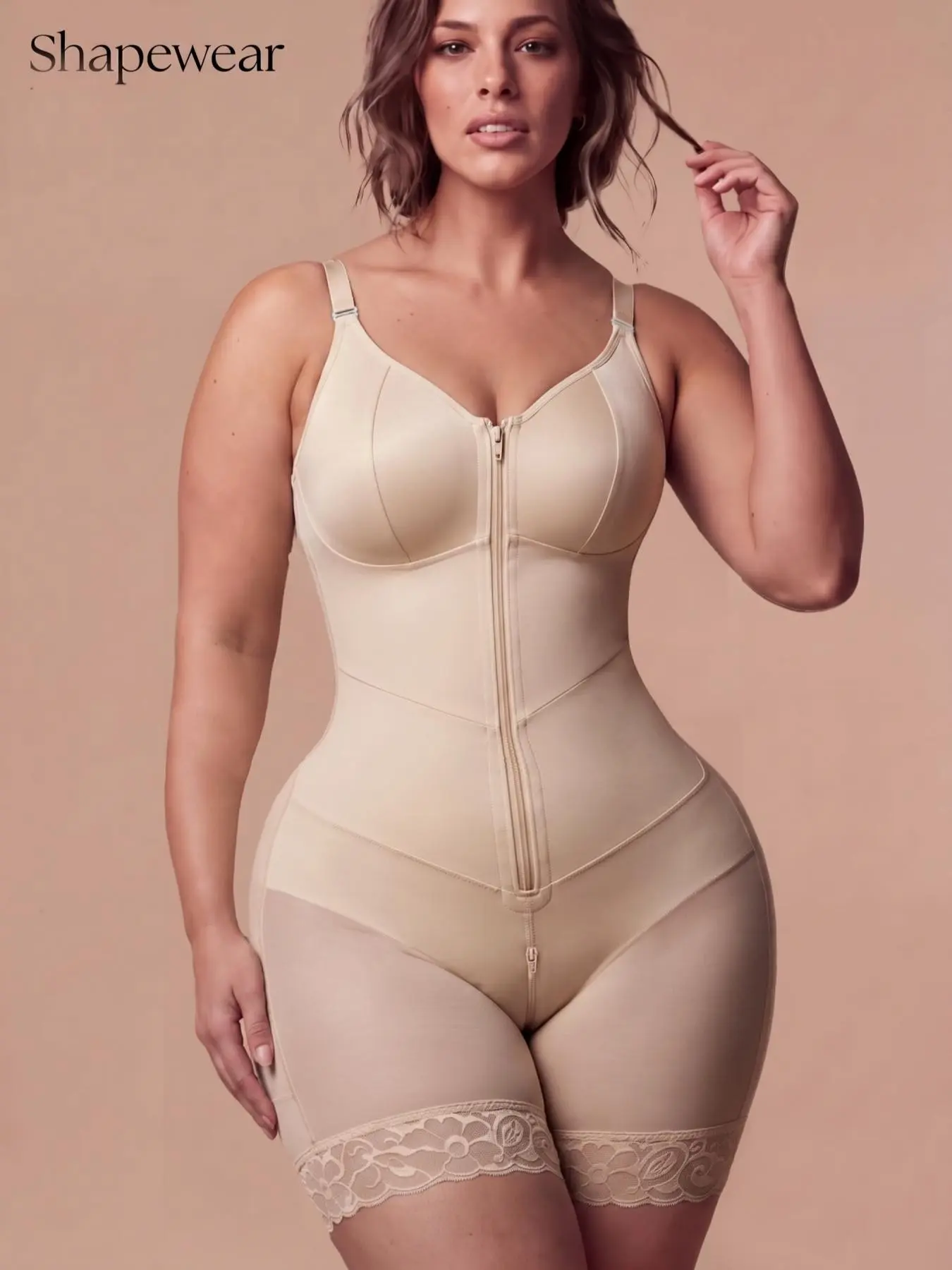 1 Count Butt Lifting & Tummy Control Bodysuit, Colombian Shapewear, Fajas, V-Neck Soft Skin-Friendly Shapewear, High-Stretch Compression Jumpsuit, Breathable Body Bodysuit, Ideal For Fitness & Active Lifestyle Sculpting