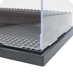 SUNDAY MIRTH Display Case for Minifigure Action Figures Blocks, Display Box Storage for Lego Minifigures, Suitable for Lego Lovers, Black