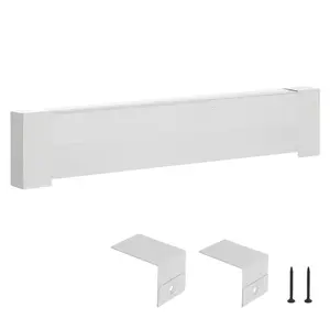 VEVOR Baseboard Heater Covers, Basic Series 3 ft Standard Electric Heating Unit Front Cover for Home Improvement, Heavy-duty Steel, Easy Installation for Bedroom Replacing Old Cover, White