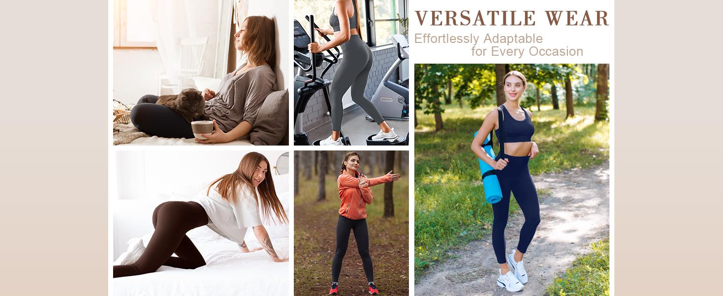 Leafigure High Waisted Leggings for Women- Soft No See-Through Yoga Pants for Gym Workout Running