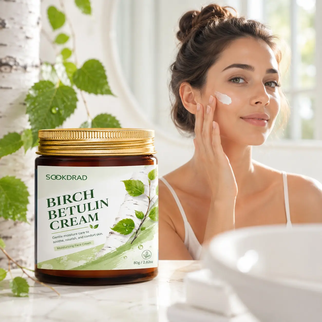 Birch Betulin Cream, birch betulin, gentle moisturizing, soothe, nourish, comfort skin, face, 2.82oz, 80g, Daily Soothing Moisturizer