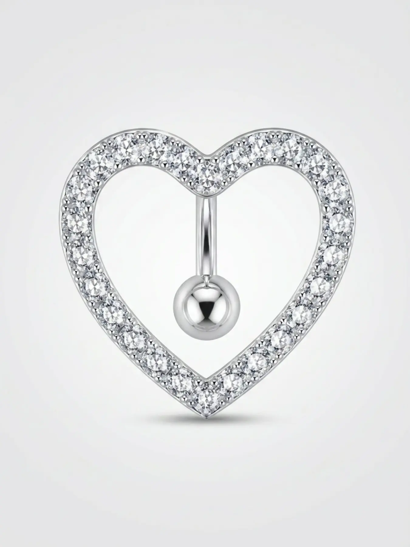 F136 Titanium Alloy Heart Zircon Belly Button Piercing, Medical Grade Body Jewelry, Durable and Hypoallergenic, Perfect for Daily Wear