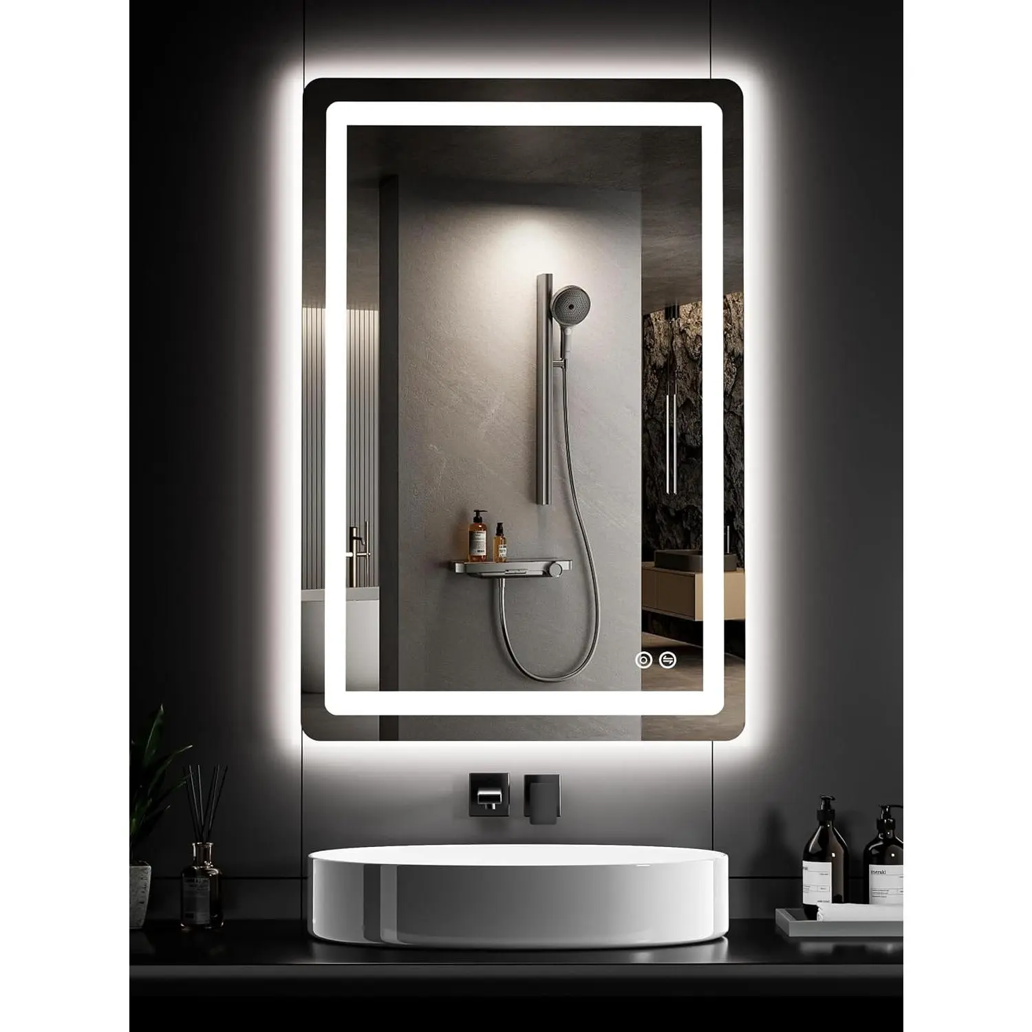 36"x24" LED Bathroom  Mirror with Lights, Front and Backlit Wall Mirror, Anti Fog, Dimmable 3 Color Lighting, Memory Function, Shatterproof Glass, Plug in or Hardwired