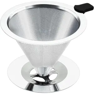 Premium Pour Over Coffee Dripper with Reusable Stainless Steel Filter – Portable, Easy Clean Coffee Maker for Single Cup Brewing – Ideal for Home, Office, Camping