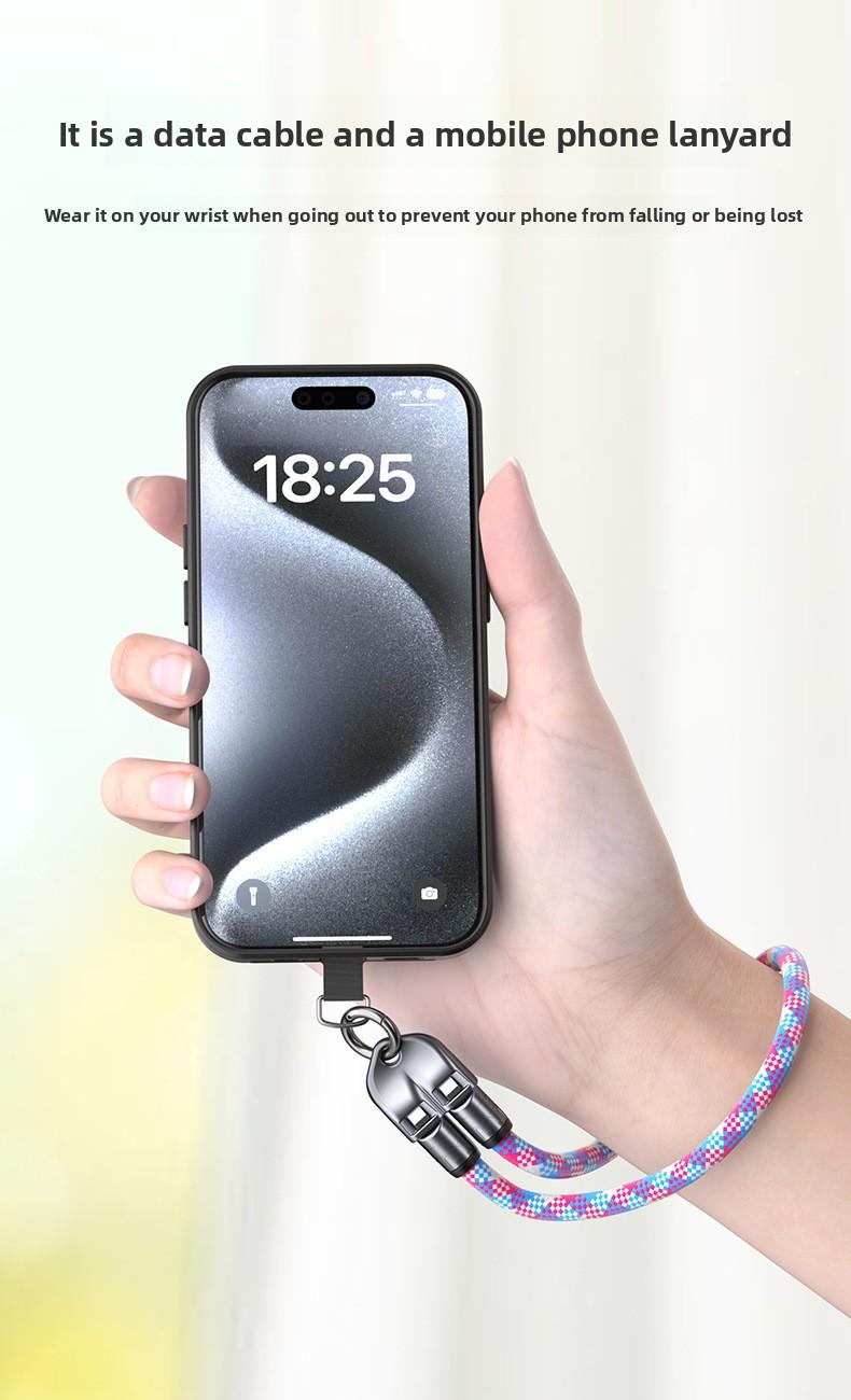 New 2-in-1 phone lanyard data cable PD240W super fast charging suitable for mobile phones and computers