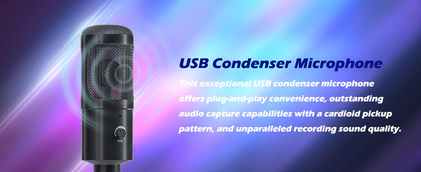 Studio Recording Microphone Isolation Shield with Pop Filter and Metal Tripod Stand, Studio Mic to PC Laptop Smartphone, Music Microphone for Recording Singing Podcasting