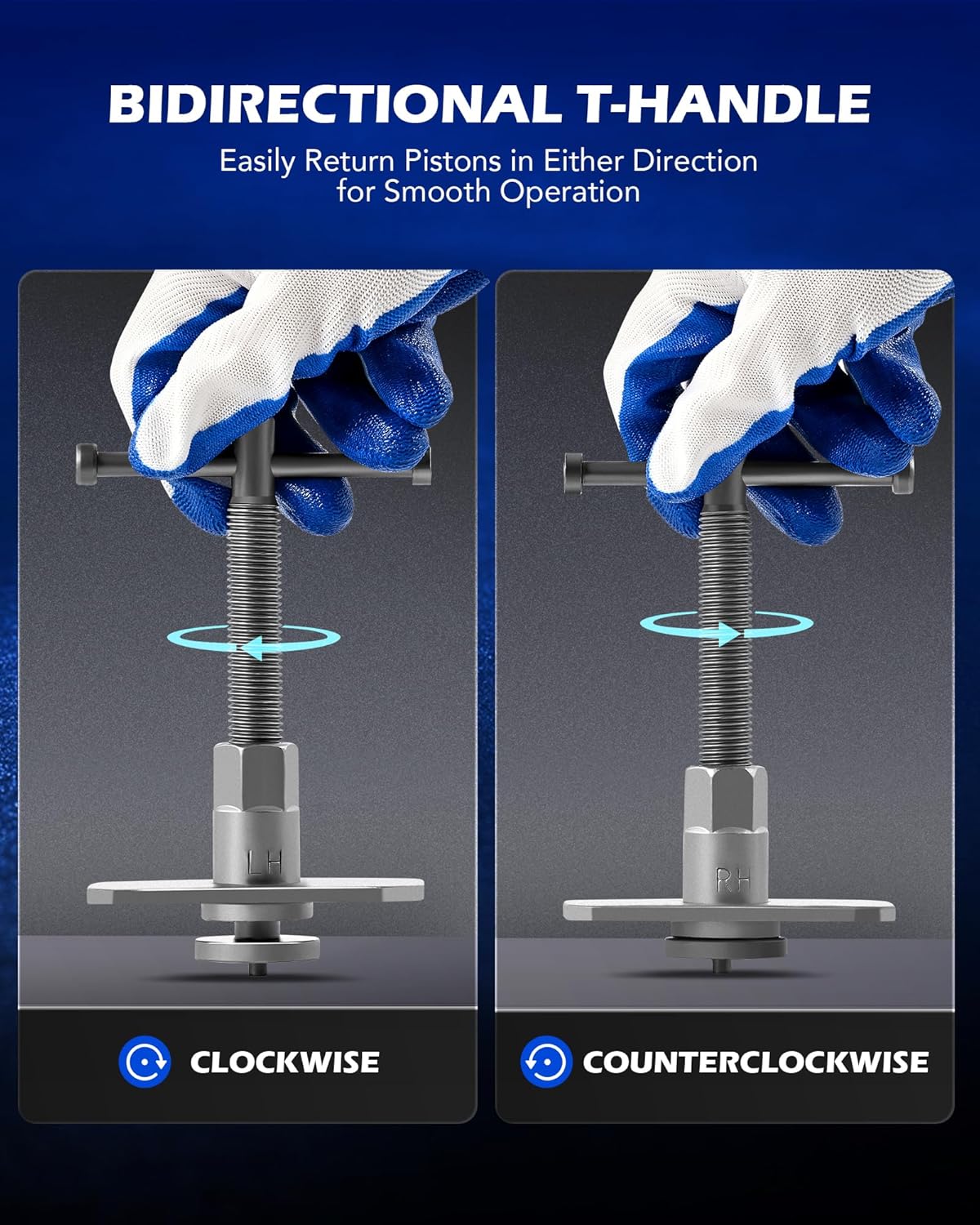 24pcs Heavy Duty Disc Brake Caliper Tool Set Disc Brake Caliper Compressor Wind Back Tool Brake Spreading Tools, Red/Blue/Black Brake Caliper Tool Set,Fits Most American, EU, JP Autos Repair Tool Set, Adjustable Kit