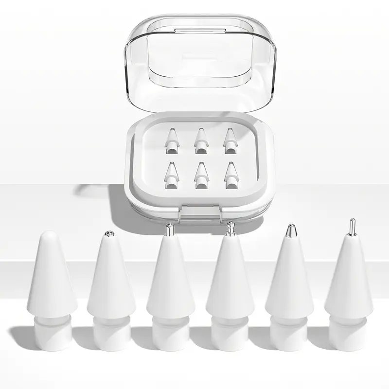 6 Pack Mixed Silent Black Modified Replacement Nibs Stylus Tip Compatible with Apple Pencil 1st & 2nd Generation