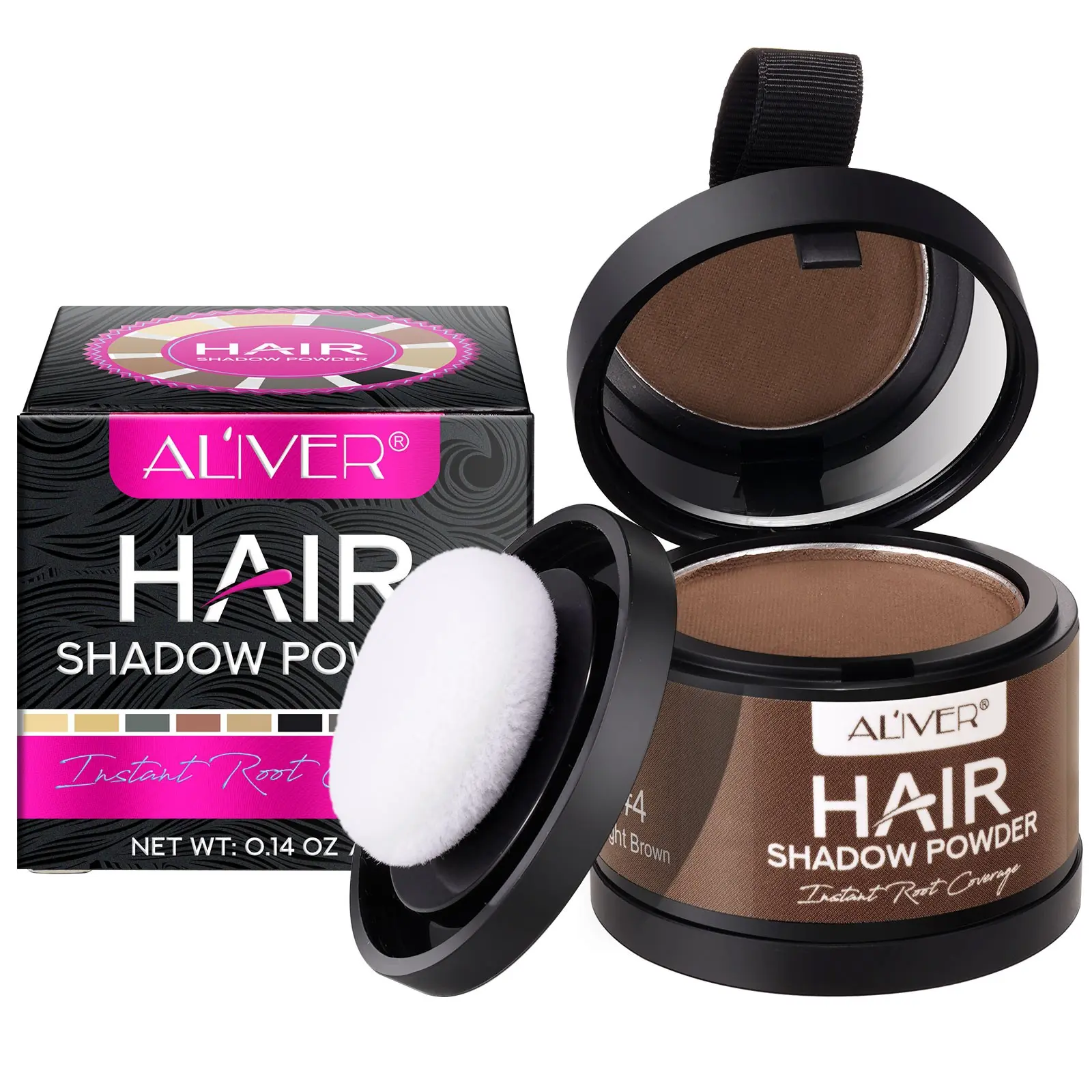 Aliver Valentine's Day Hairline Powder, Root Concealer, Hair Root Touch Up, Hair Filler, Long-Lasting Effect, Suitable for Various Hair Colors, Covering Grey Hair, Gray Hair, Grey Hair Coverage
