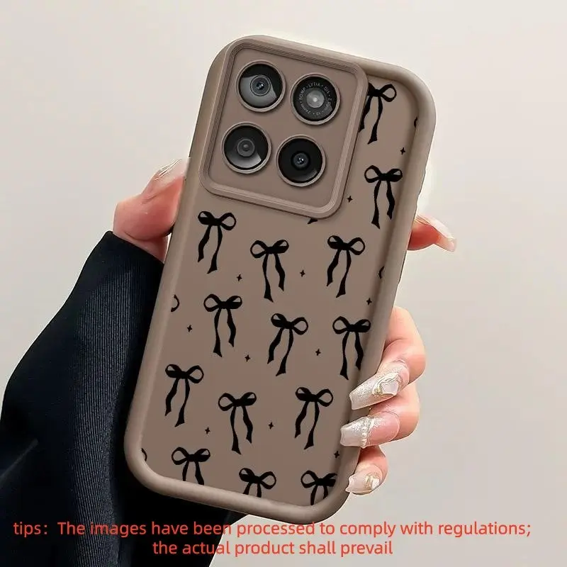 All black bow tie Multiple colors are available for selection Printing Eye catching Suitable for Moto phone cases, suitable for MotoG96, G86, G85, G75, E15, E14, EDGE E70, 60, 4G, 5G, Fusion, Stylus series and models of phone cases Design. light.
