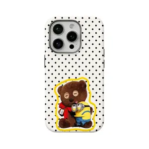 Cute Minion 2-in-1 Phone Case — Compatible with iPhone 12, 13, 14, 15, 16, and 17 series. Features a high-definition print and a durable, shock-resistant hard shell — an ideal gift choice.