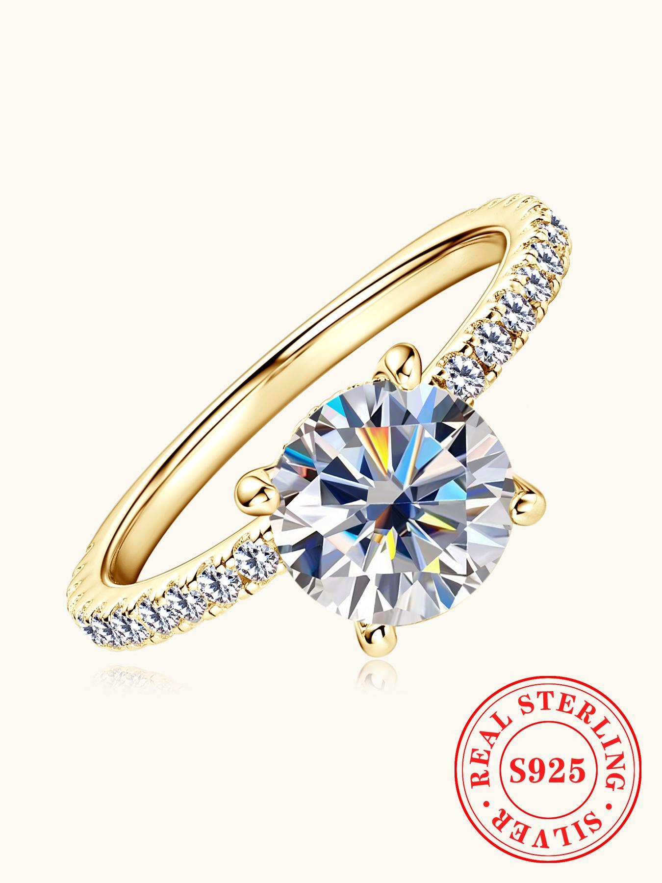 S925 Sterling Silver Ring, Luxury Wedding Engagement Ring for Women, Fashion Jewelry for Party, Daily Decor, Trendy All-match & Exquisite Jewelry for Birthday Gift