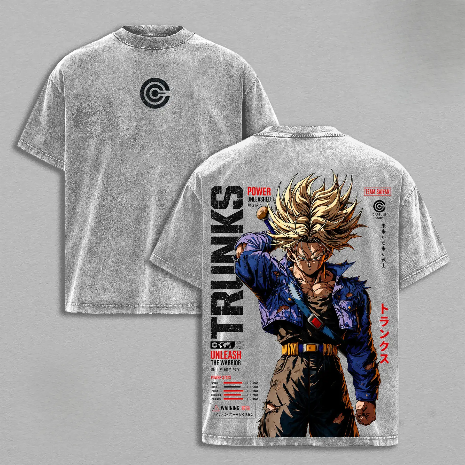 Trunks DBZ T-Shirt, Future Trunks Capsule Corp Graphic Tee, Back Print Vintage 90s Anime Shirt, Graphic Tees Men, Trendy Tshirts, Men's T Shirts, DBZ Streetwear, Unisex Cotton Distressed Tee, Merch For Men, Men Fashion Graphic Tee comfy anyone casual