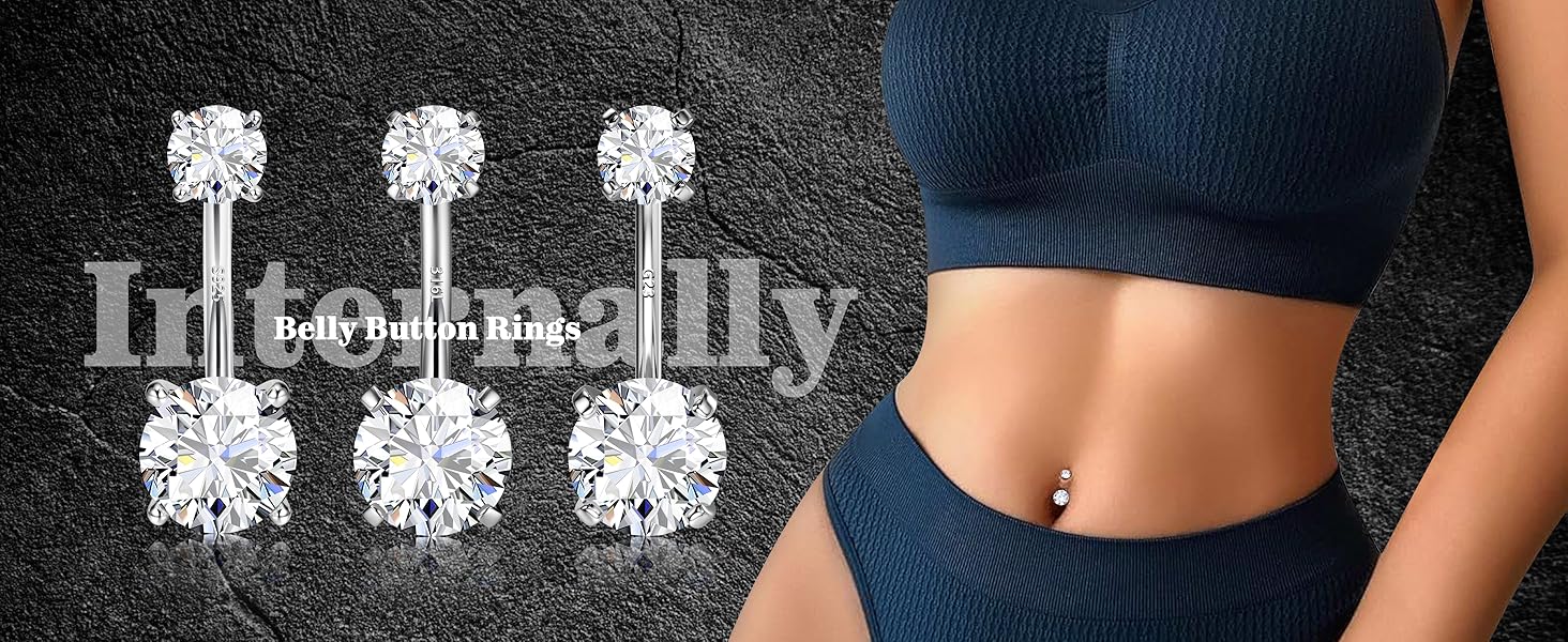 MILACOLATO 14G Gold Belly Button Bars 925 Sterling Silver Belly Bars Surgical Stainless Steel Hypoallergenic 14K Plated Gold Titanium Navel Piercing Jewellery 6/8/10/12mm