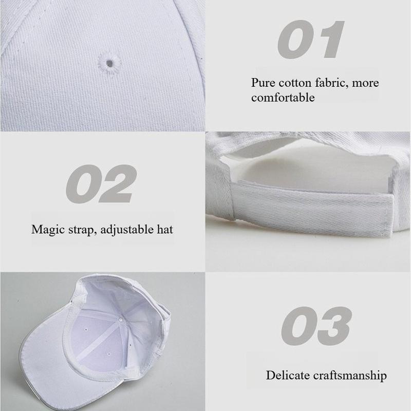 LED Luminous Hat Casual Sun Hat Fiber Optic Luminous Gift in Black and White Colors with Blue LED Strip for Added Visibility